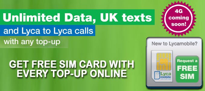 Free Lycamobile Pay As You Go Sim Card