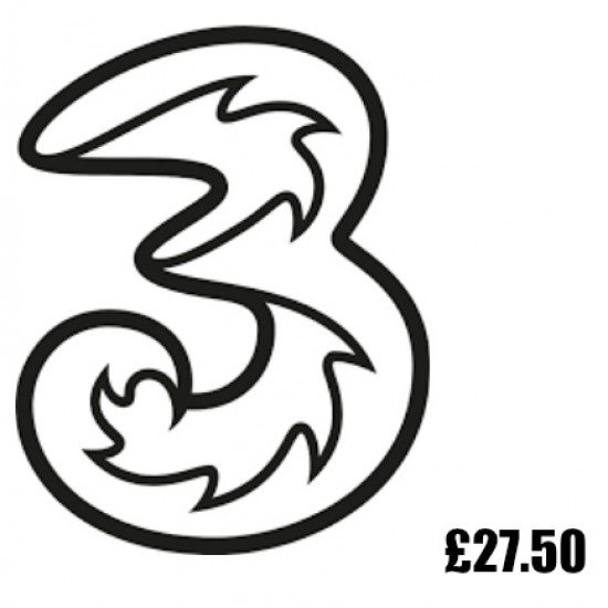 3 Mobile £27.50 Topup Voucher Code