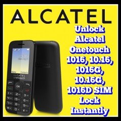 Unlock Alcatel Onetouch 1016, 10.16, 1016G, 10.16G, 1016D SIM Lock Instantly