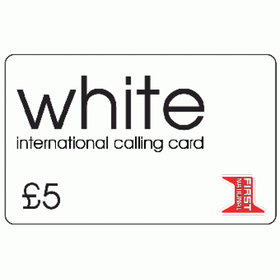 6 x WHITE INTERNATIONAL CALLING CARD 