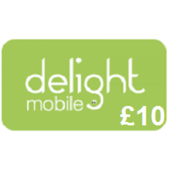 Delight Mobile £10 Topup Voucher