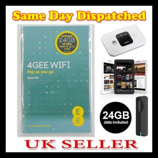 EE 24GB 3G/4G Mobile Broadband Pre-Loaded PAYG Data SIM Card Nano/Micro/Standard