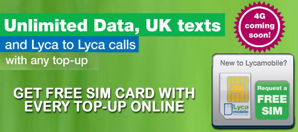 Free Lycamobile Pay As You Go SIM Card