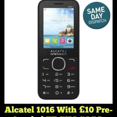 Alcatel 1016 Unlocked Phone with £10 pre-loaded EE SIM Card