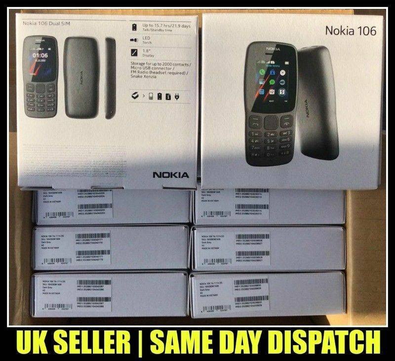 Nokia 106 Dual SIM Unlocked Phone - Grey Color with FREE SIMS