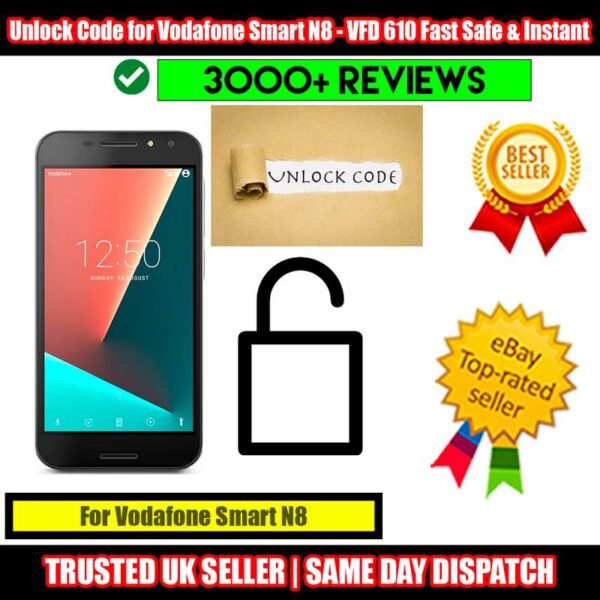 Unlock Code for Vodafone Smart N8 - VFD 610 Fast Safe & Instant (16 Digit Code)