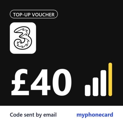 3 Mobile £40 Topup Voucher