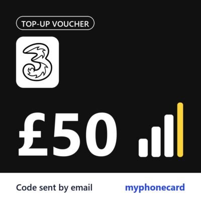 3 Mobile £50 Topup Voucher