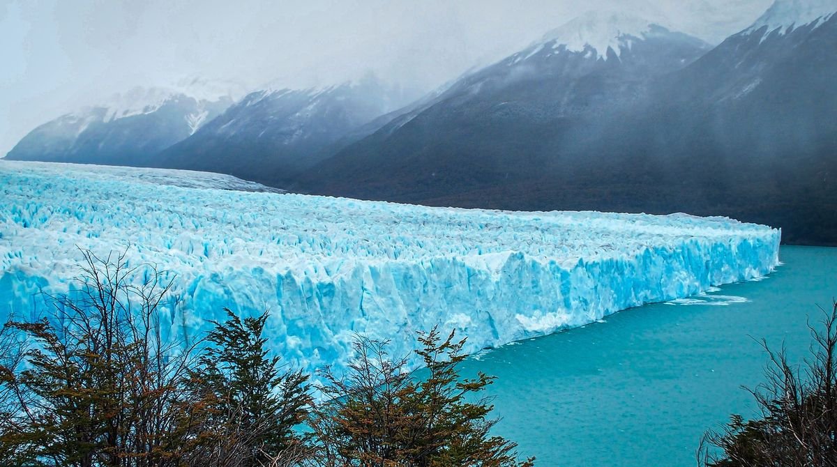 Perito Moreno Glacier above a lake in Patagonia, Argentina