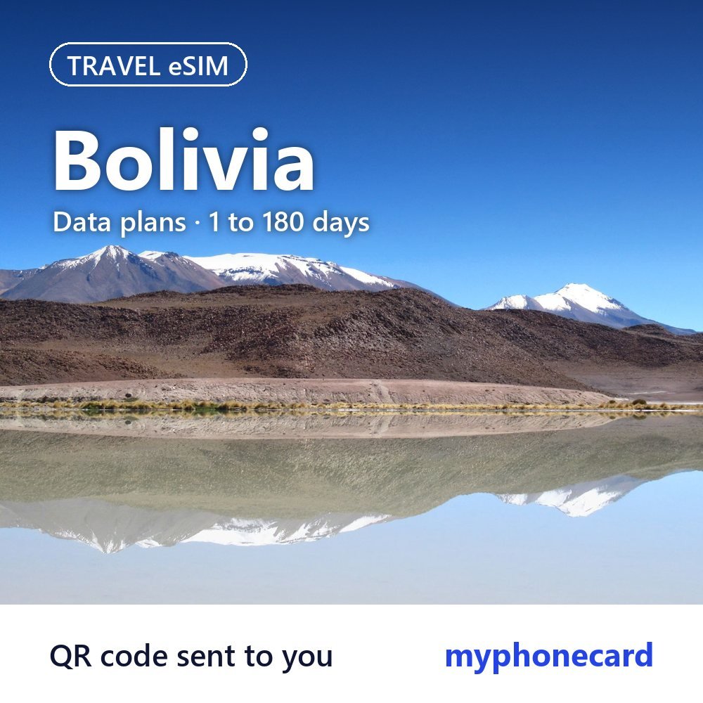 Bolivia Travel eSIM – Data Plans from 1 to 180 Days