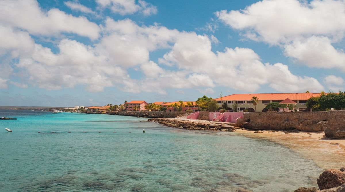 Turquoise water along the coast of Bonaire