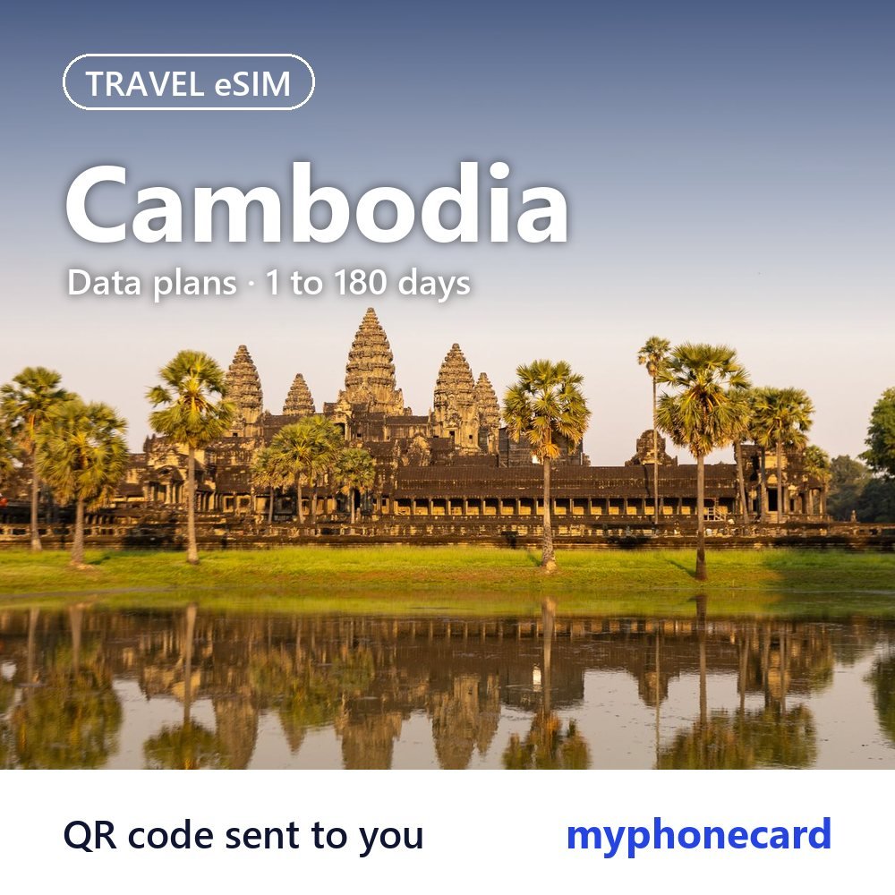 Cambodia Travel eSIM – Data Plans from 1 to 180 Days