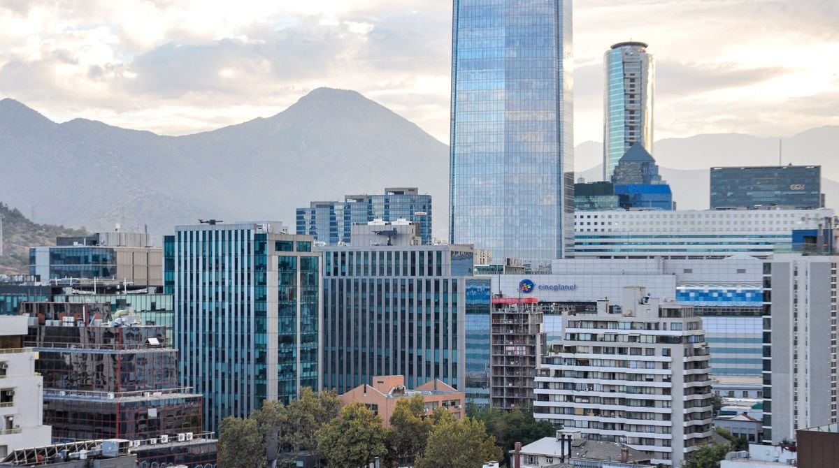 Santiago skyline with the Andes behind, Chile