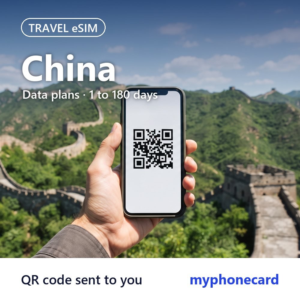 China Travel eSIM – Data Plans from 1 to 180 Days