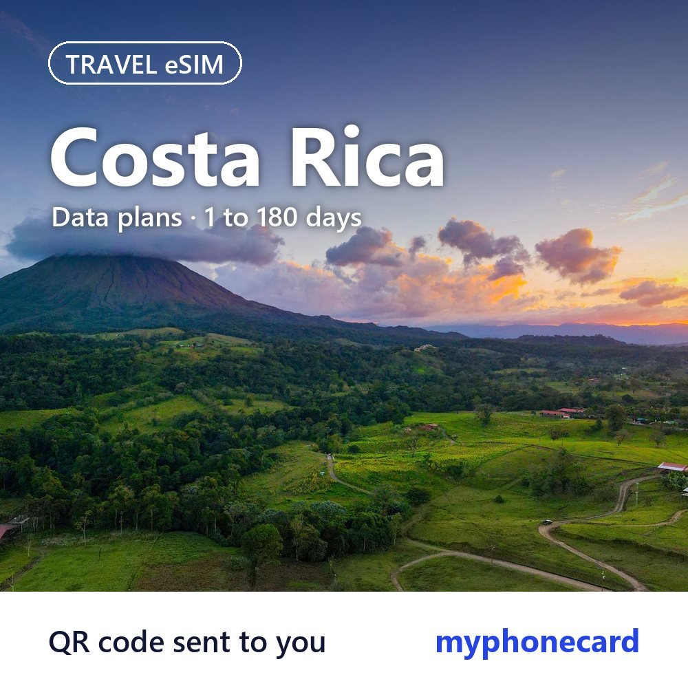 Costa Rica Travel eSIM – Data Plans from 1 to 180 Days