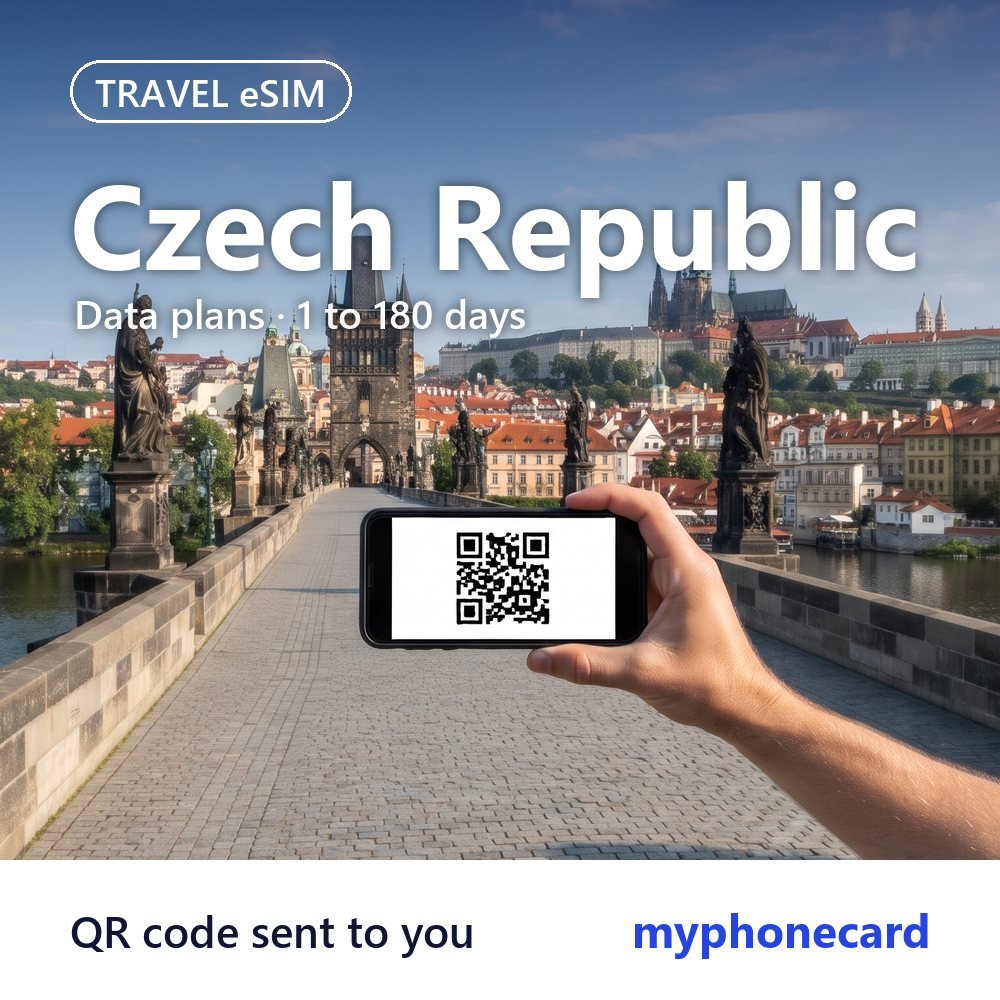 Czech Republic Travel eSIM – Data Plans from 1 to 180 Days