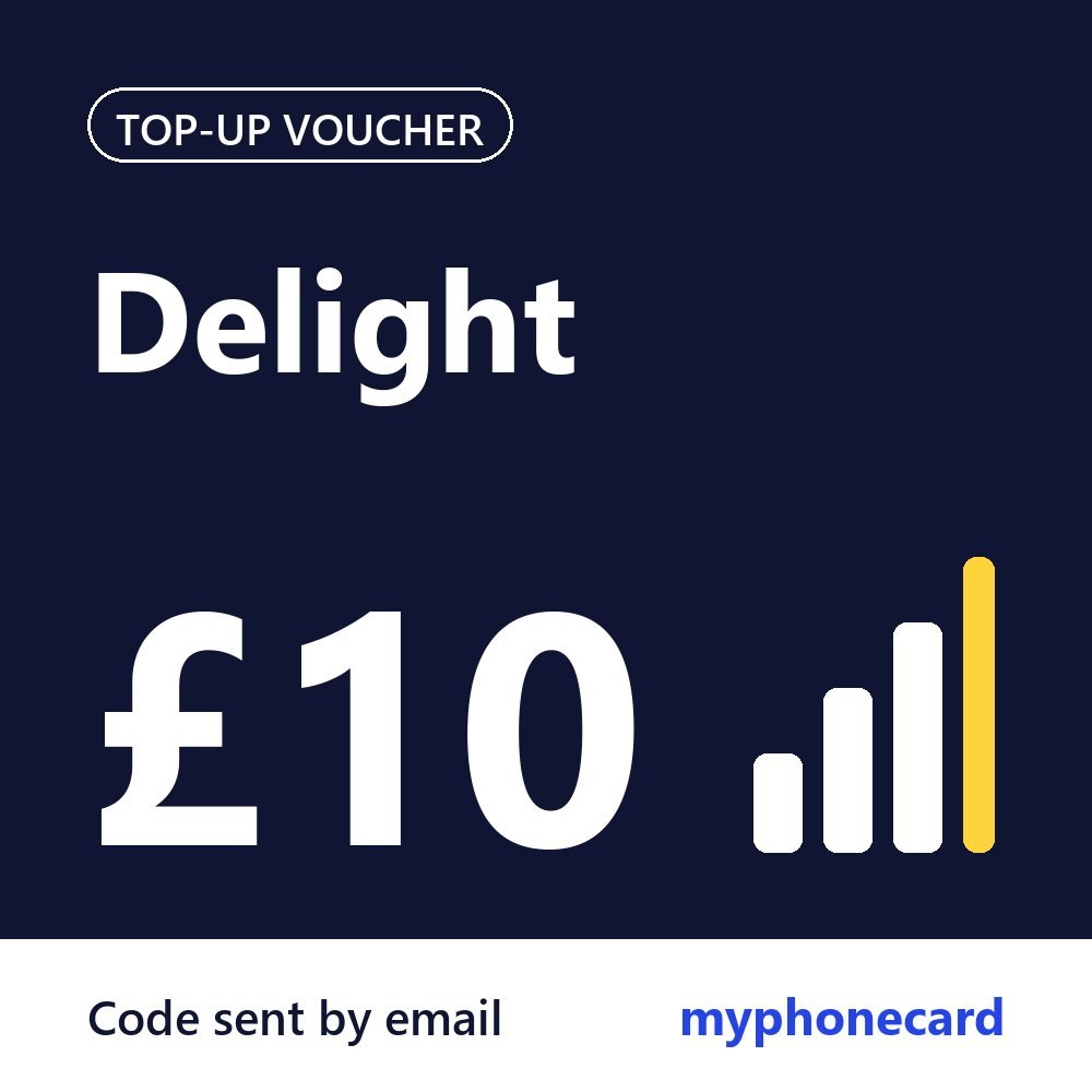 Delight Mobile £10 Topup Voucher