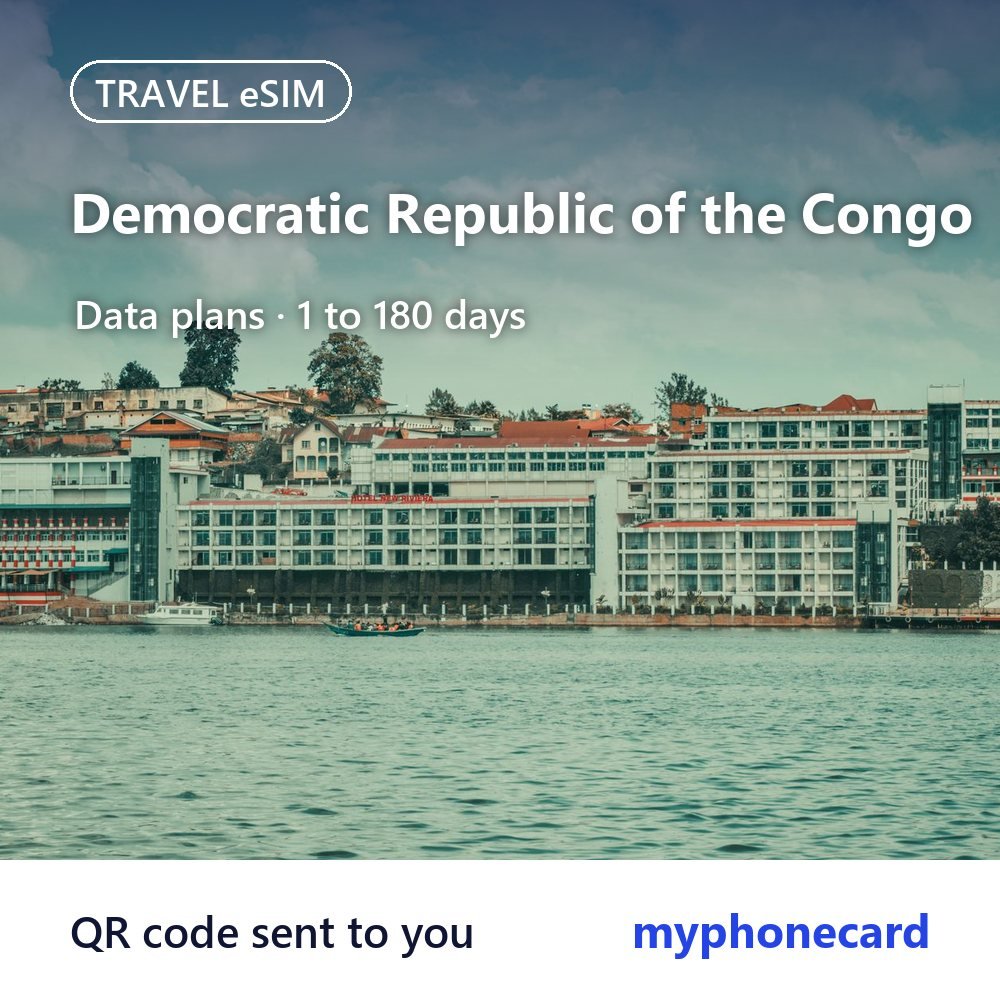 Democratic Republic of the Congo Travel eSIM – Data Plans from 1 to 180 Days