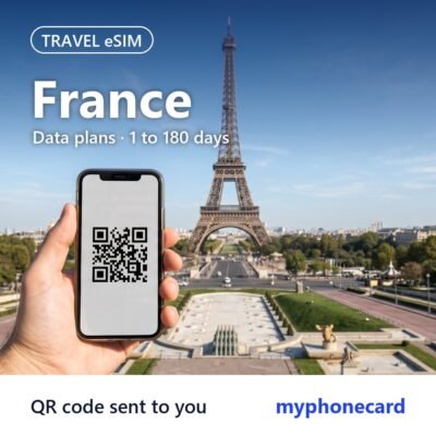 France Travel eSIM – Data Plans from 1 to 180 Days