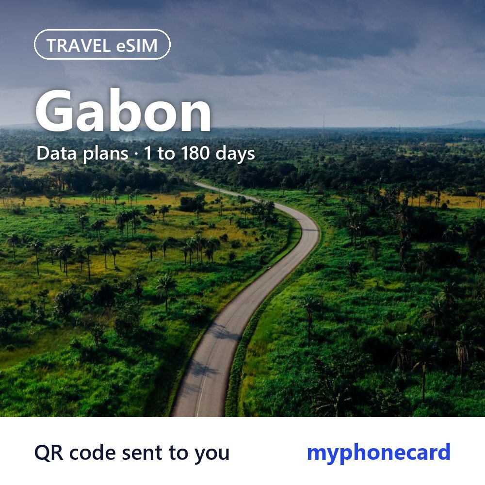 Gabon Travel eSIM – Data Plans from 1 to 180 Days