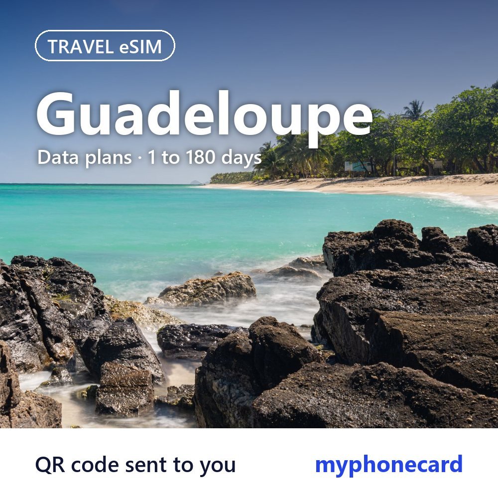 Guadeloupe Travel eSIM – Data Plans from 1 to 180 Days