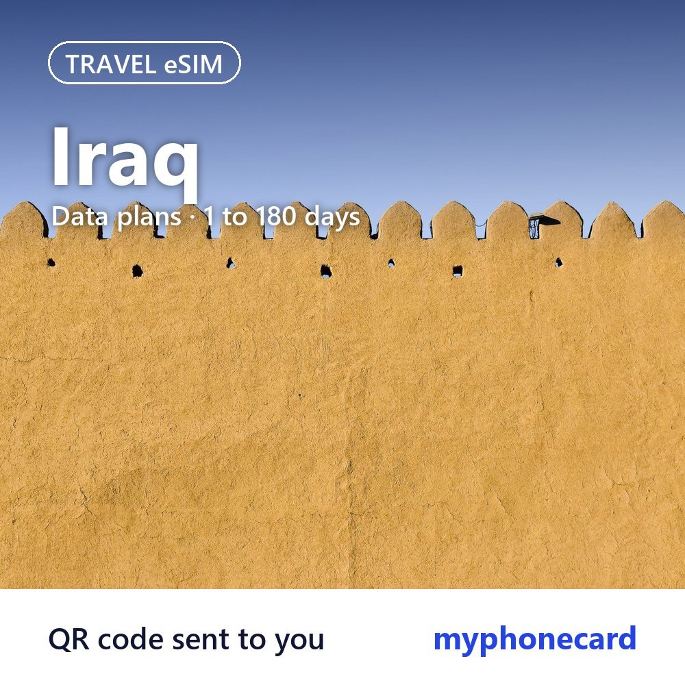 Iraq Travel eSIM – Data Plans from 1 to 180 Days