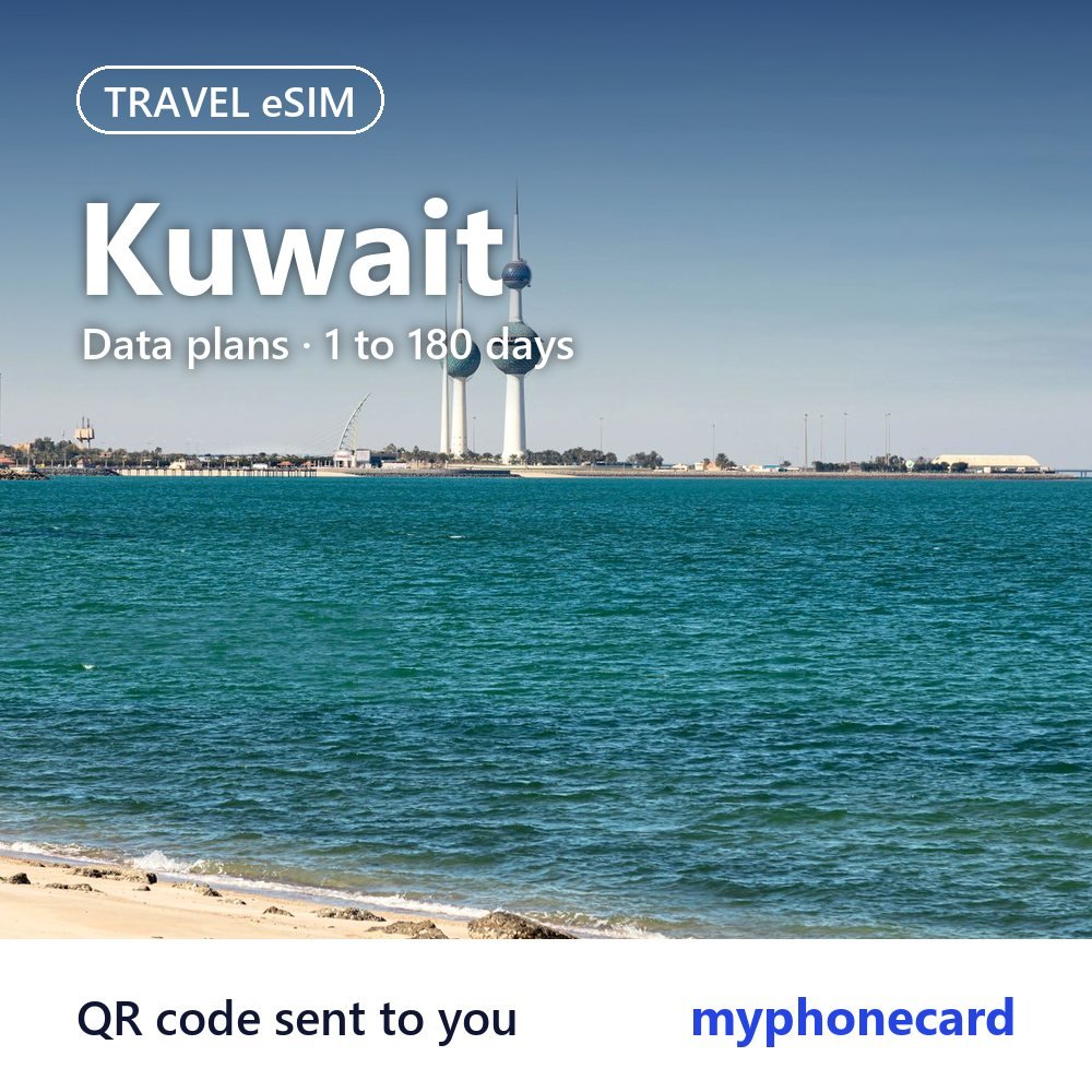 Kuwait Travel eSIM – Data Plans from 1 to 180 Days