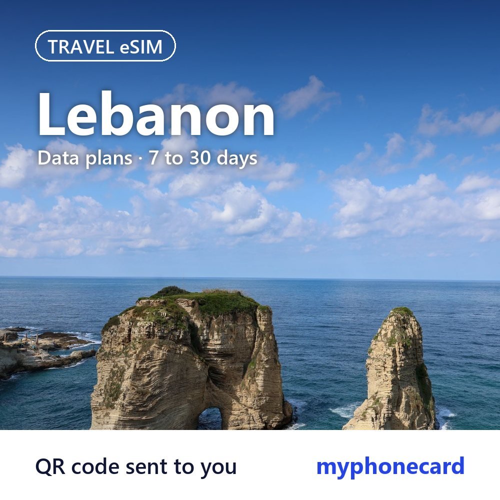 Lebanon Travel eSIM – Data Plans from 7 to 30 Days