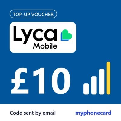 Lycamobile £10 Topup Voucher Recharge