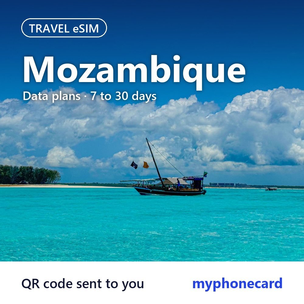 Mozambique Travel eSIM – Data Plans from 7 to 30 Days