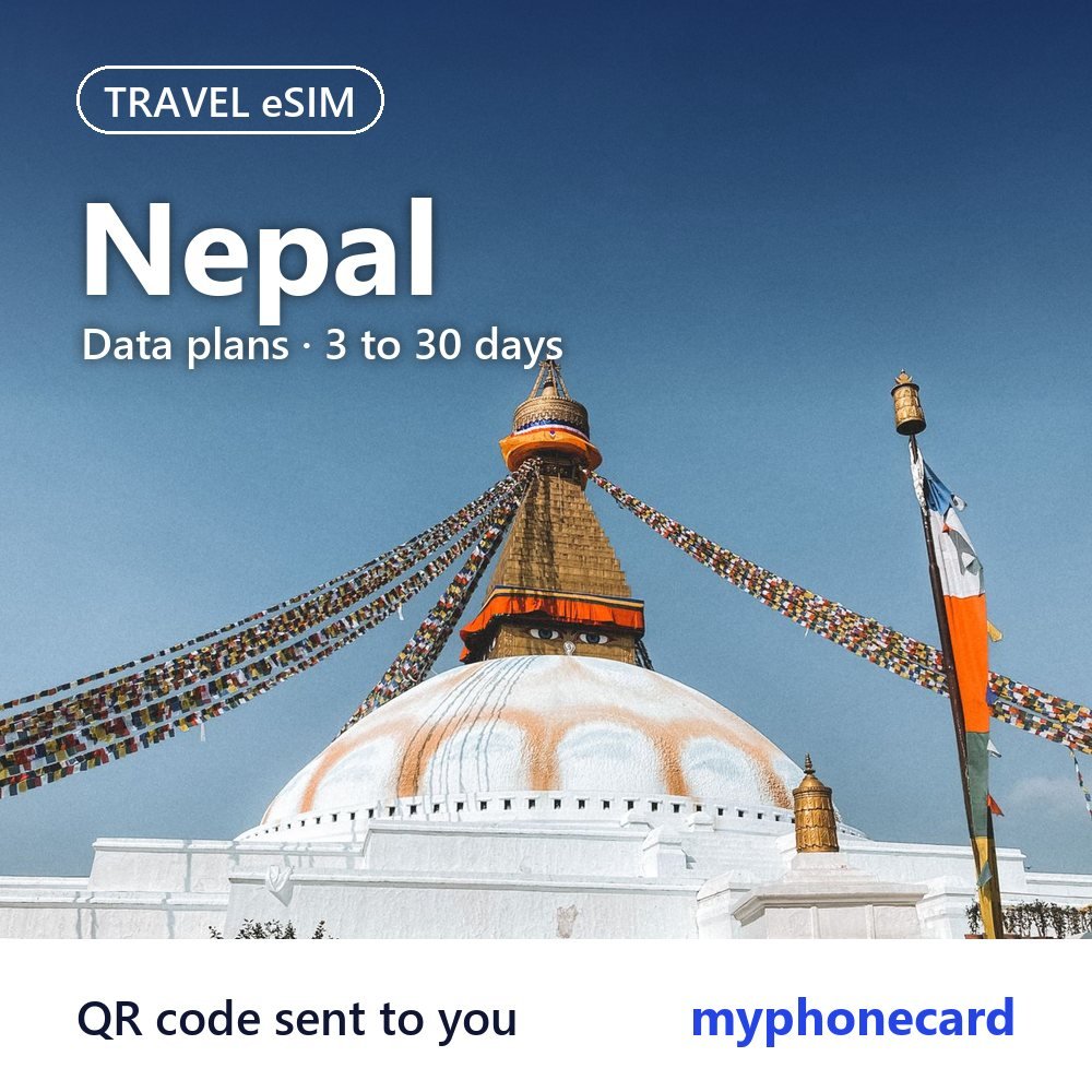 Nepal Travel eSIM – Data Plans from 3 to 30 Days