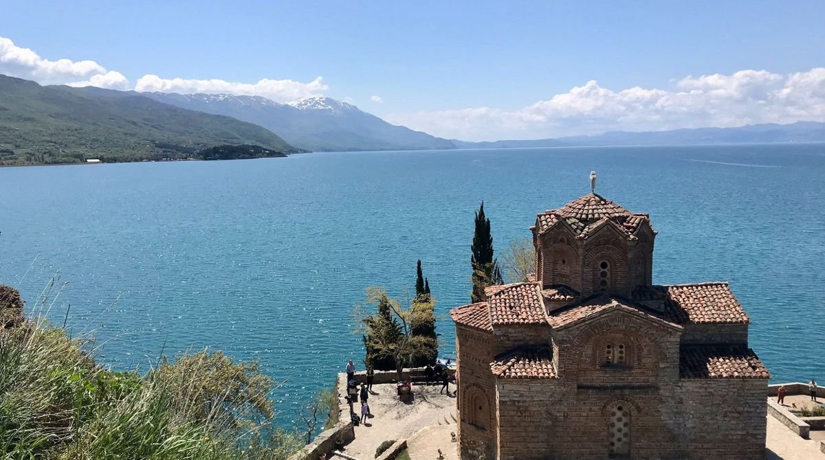 Church of St John at Kaneo above Lake Ohrid, North Macedonia
