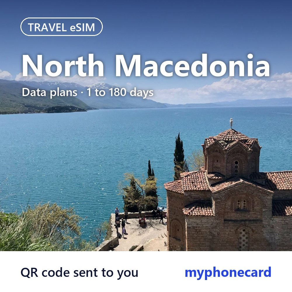 North Macedonia Travel eSIM – Data Plans from 1 to 180 Days