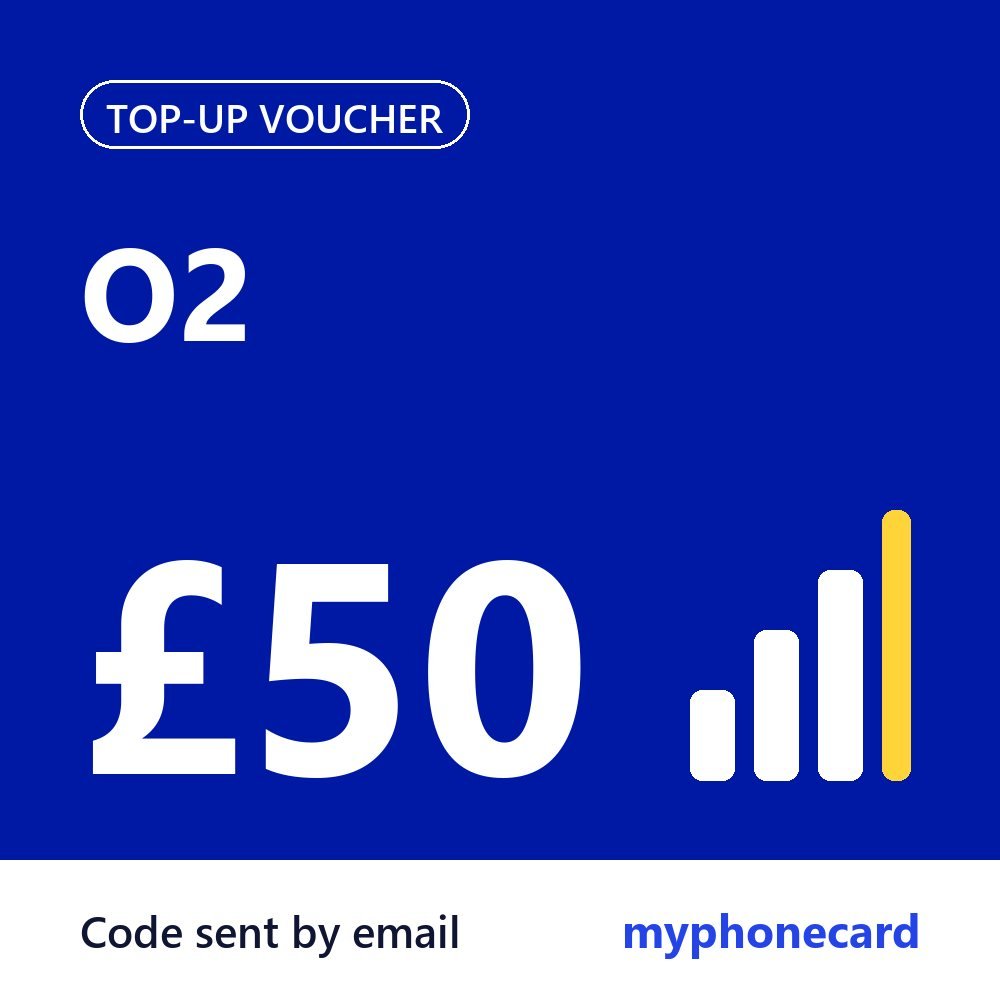 O2 Mobile £50 Topup Voucher