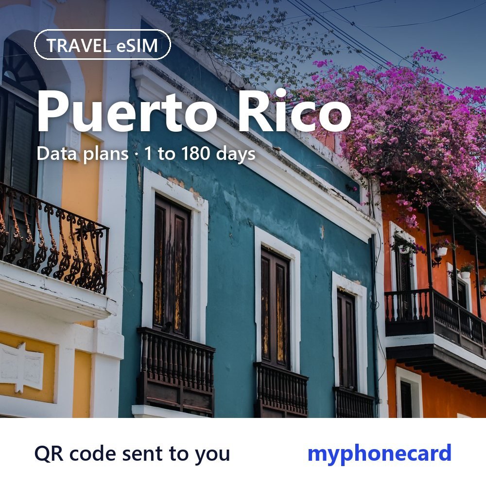 Puerto Rico Travel eSIM – Data Plans from 1 to 180 Days