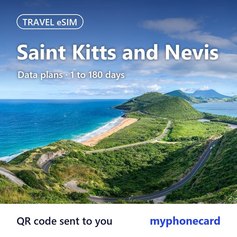 Saint Kitts and Nevis Travel eSIM – Data Plans from 1 to 180 Days