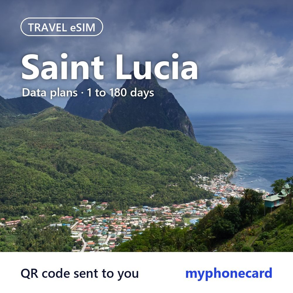 Saint Lucia Travel eSIM – Data Plans from 1 to 180 Days