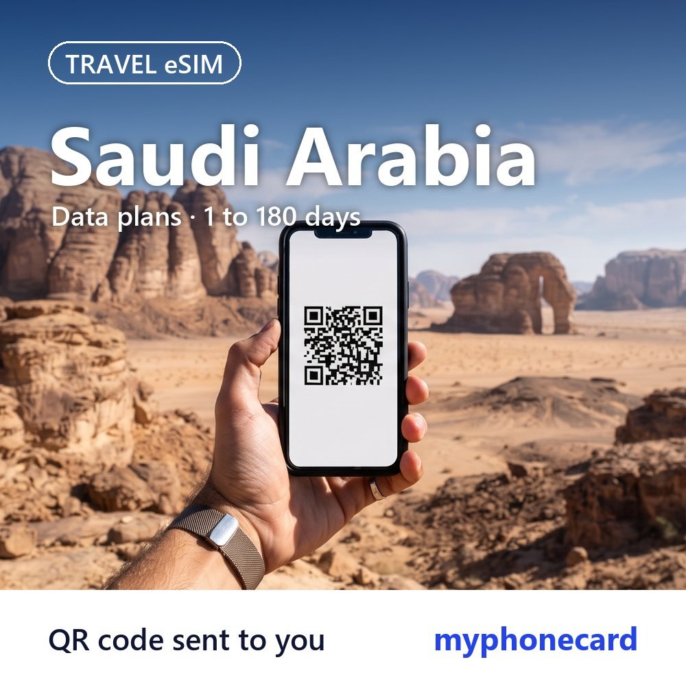 Saudi Arabia Travel eSIM – Data Plans from 1 to 180 Days