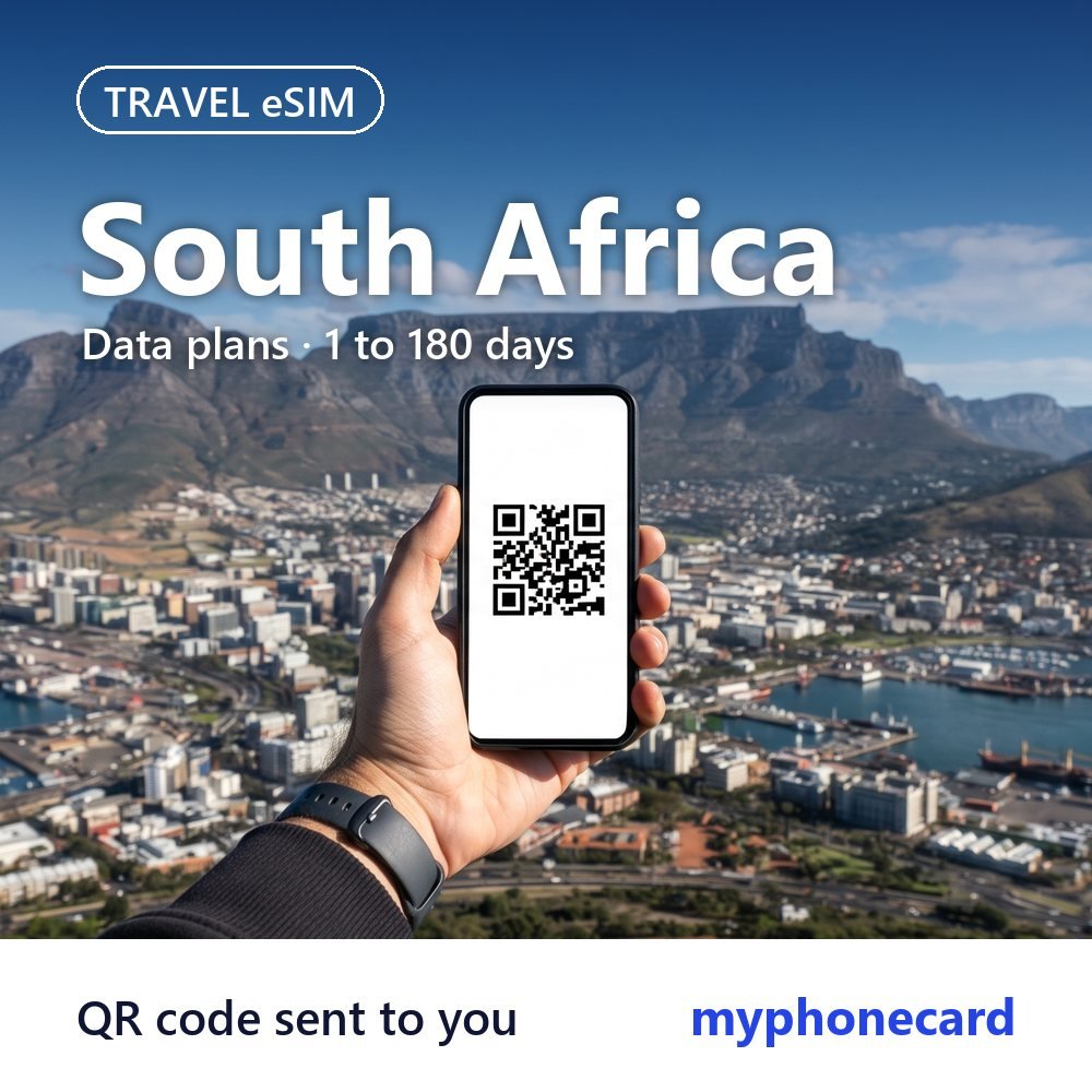 South Africa Travel eSIM – Data Plans from 1 to 180 Days