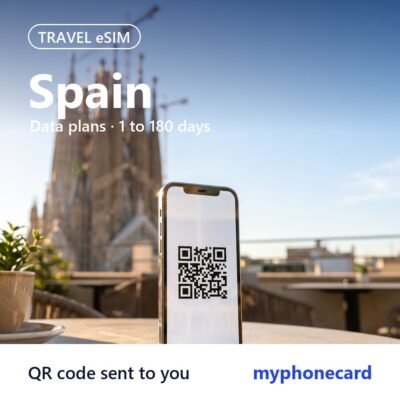 Spain Travel eSIM – Data Plans from 1 to 180 Days