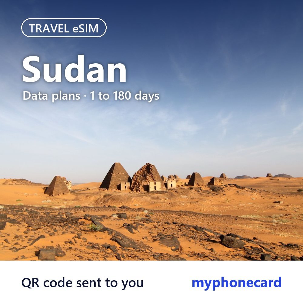 Sudan Travel eSIM – Data Plans from 1 to 180 Days