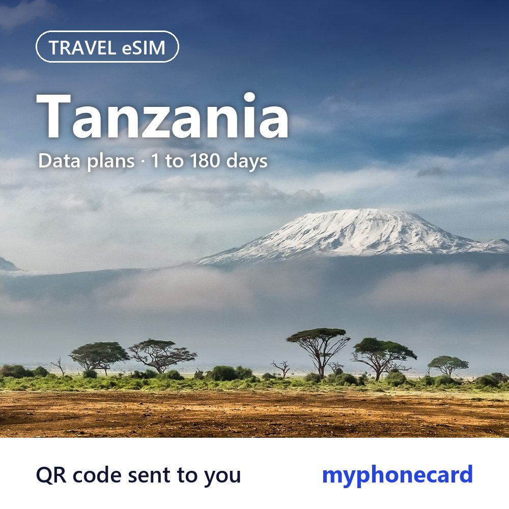 Tanzania Travel eSIM – Data Plans from 1 to 180 Days