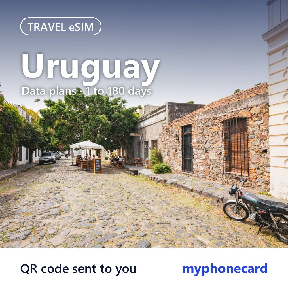 Uruguay Travel eSIM – Data Plans from 1 to 180 Days