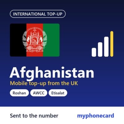 Afghanistan mobile top-up from the UK