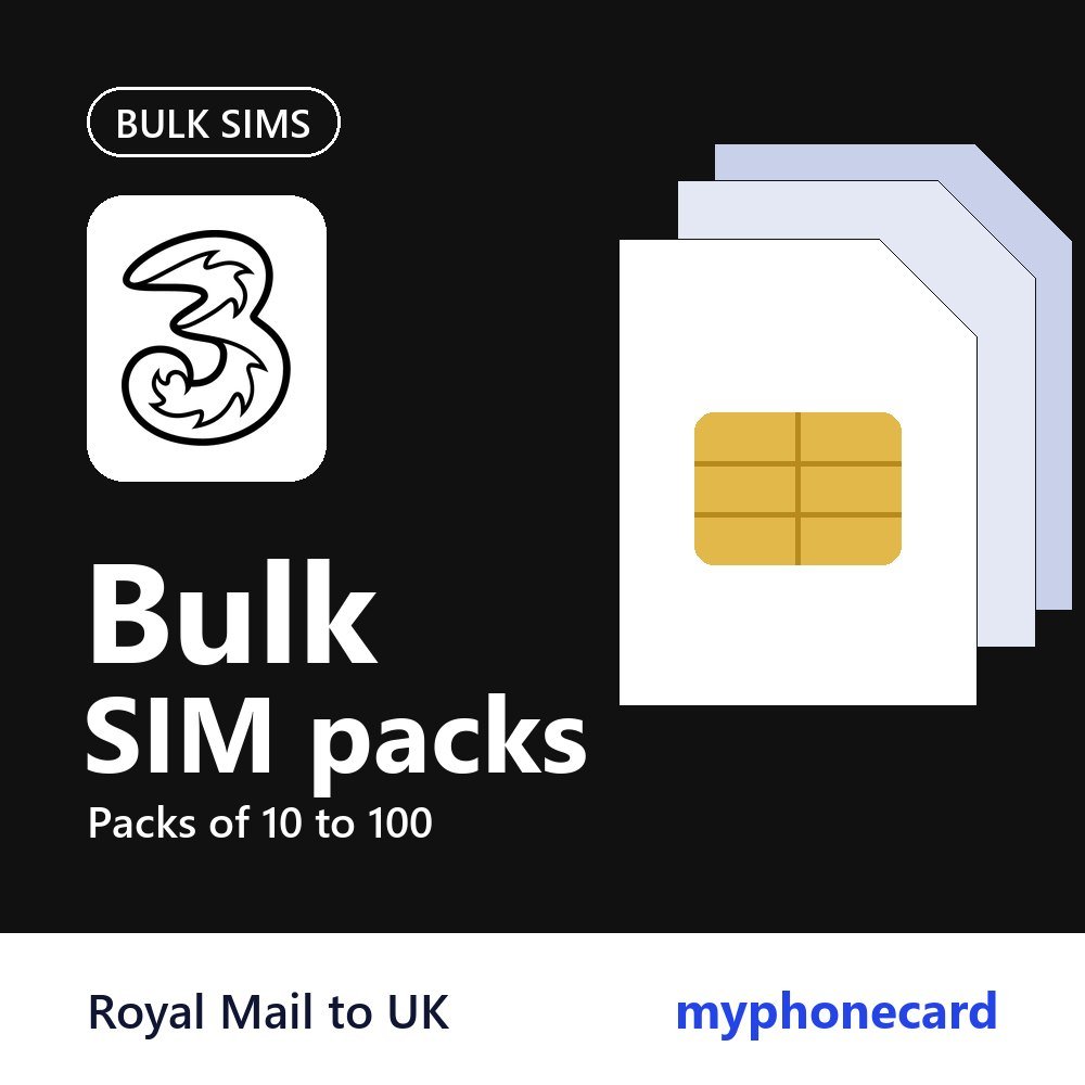 Bulk Three SIM Cards