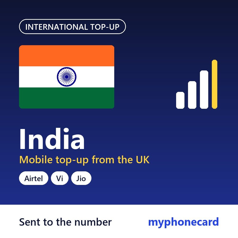 India mobile top-up from the UK