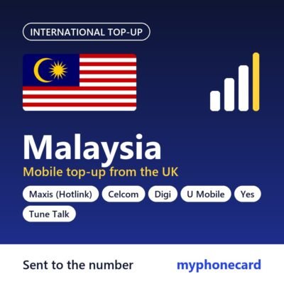 Malaysia mobile top-up from the UK