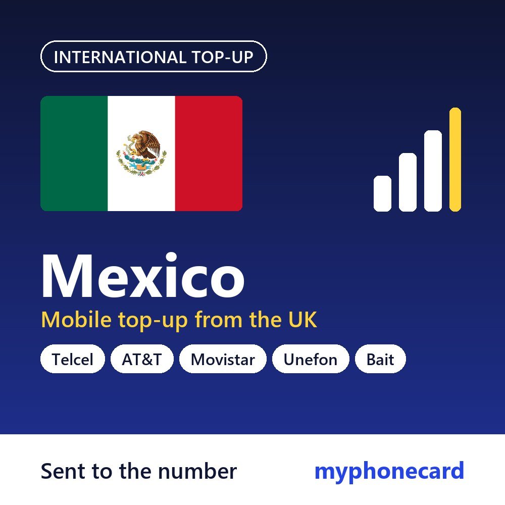 Mexico mobile top-up from the UK