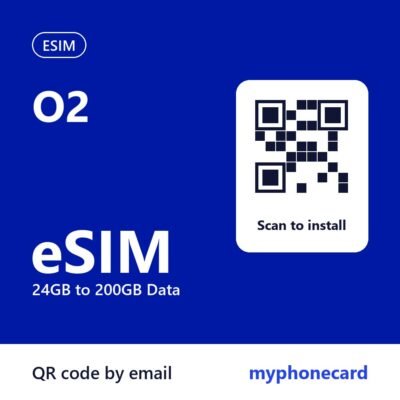 O2 UK eSIM – 24GB to 200GB Data